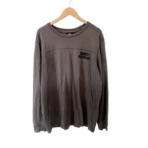 Harley-Davidson Dark Grey Crewneck Embroidered Long Sleeve Cotton‎ Sweatshirt